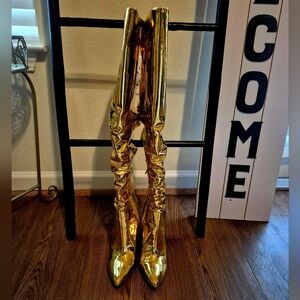 INC International Concepts Gold Heeled Boots